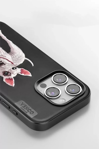 Venco Apple Uyumlu İphone 15 Pro Perma Desenli Kapak - Koyu Kahve - Özel Seri 8683140747503