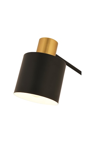 Gerodi Siyah Retro Başlıklı Modern Dekoratif Köşe Lambader Siyah