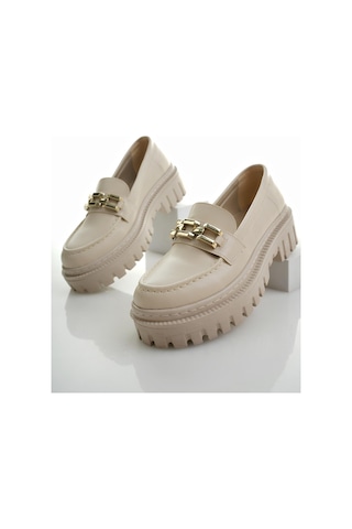 Muggo Samanta Garantili Kadın Loafer Kalın Taban Tokalı Günlük Casual Makosen Ayakkabı 001