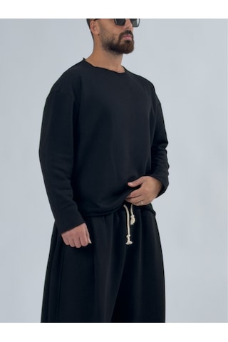 Cocopelli Oversize Siyah Erkek Sweatshirt Coc3431