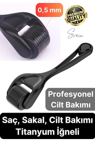 Profesyonel Cilt Bakımı Derma Roller Titanyum İğneli Saç Derisi Sakal Uzatma Büyütme Bıyık Çıkartma