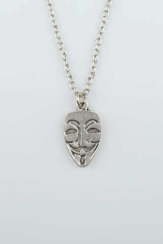 V For Vendetta Gümüş Kaplama Düz Zincir Kolye Gümüş