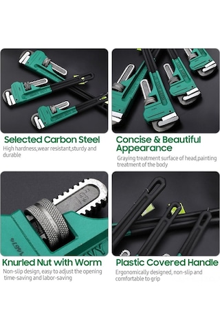 Carrier- Moda Trendleri Dayanıklı Karbon Çelik Boru Anahtarı - 8 1 Adet