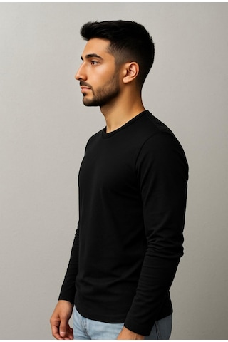 Axxel Erkek Uzun Kollu T-shirt-d240 Siyah