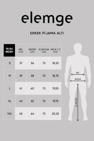 Elemge %100 Pamuk Erkek Süprem Pijama Takımı Compact Penye Siyah Uzun Kol Cepli İpli Relax Fit Terletmez