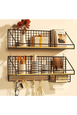 Sones Ev Tipi Büyük Delmeyen Düzenleyici Duvar Askılı Raf, Stil: Siyah Temel Model