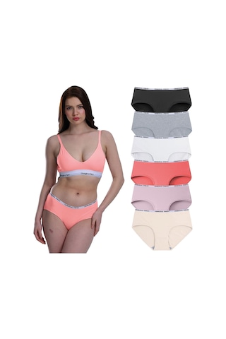 Likralı 6'lı Kutu Premium Günlük Kullanıma Uygun Bato Külot Amelıa G-008 B Resimdeki Renk