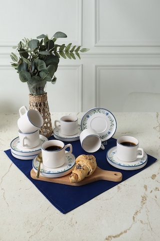 Keramika Daphne Stackable Çay Takımı 12 Parça 6 Kişilik 22921-24 Çok Renkli