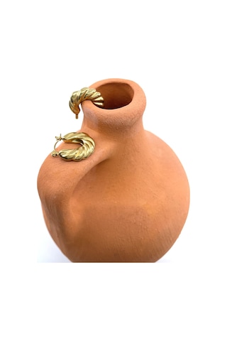 Vintage Burgu Halka Çelik Küpe