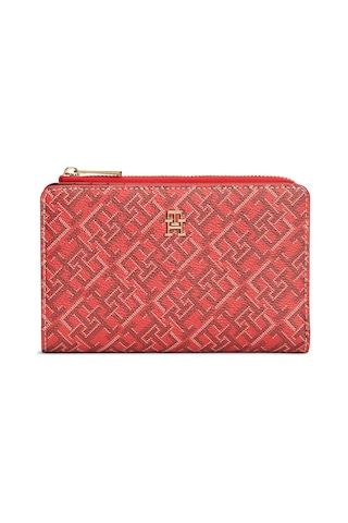 Tommy Hilfiger Th Icon Bıfold Wallet Monoplay Kadın Kırmızı Cüzdan - Aw0aw18594