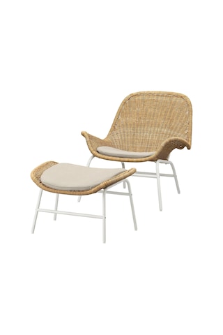 Ikea Beyaz Rahat Berjer Koltuk - Rattan Koltuk Ve Puf