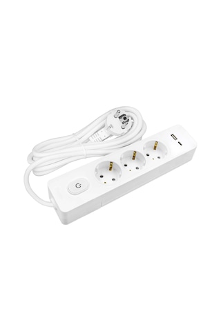 Seldur Kablolu Usb/type-c 20 W Hızlı Şarj 3'lü 3 Metre Grup Priz 3 M