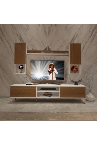 Decoraktiv Eko 5da Mdf Dvd Gold Tv Ünitesi Tv Sehpası Beyaz - Ceviz