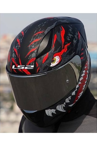 Ls2 Rapıd 2 Race Kaıju Fullface Motosiklet Kaskı Gri Camlı Siyah