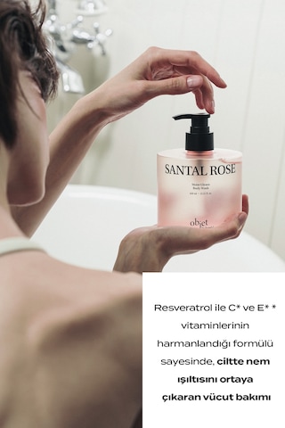 Pürüzsüzleştirici Nemlendirici Saten Bitişli Duş Jeli Kundal Moist Gleam Body Wash Santal Rose Odunsu