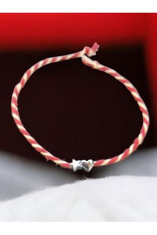 Marteniçka Kalp Ve Yıldız Gri Şans Bileklik Seti 2 Adet Çok Renkli