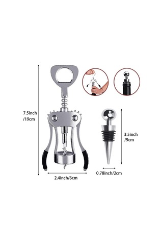Garsonlar Ve Şarap Severler İçin 2'si 1 Arada Tirbuşon Ve Şişe Tıpası, Şarap Açacağı B Diğer