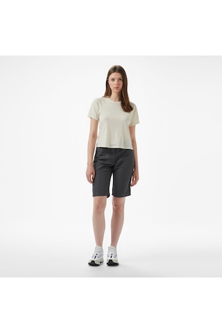 Salomon Shkout Air Crop Ss Kadın Krem Koşu T-shirt Lc2422600