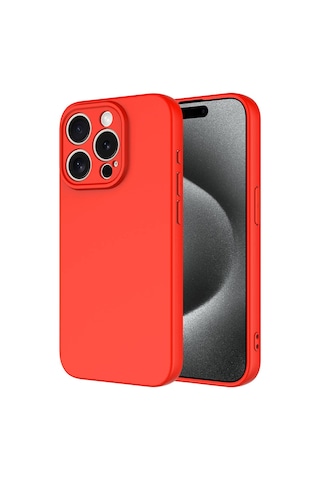 Apple iPhone Uyumlu 15 Pro Kılıf Yumuşak Silikon Kamera Korumalı Lansman Techaks Siyah