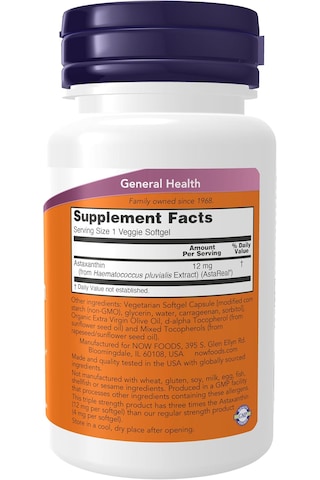 Now Triple Strength Astaxanthin 12 Mg Brain Health , Helps Manage