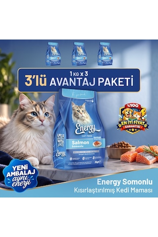 Cat Food Energy Somonlu Kısırlaştırılmış Kedi Maması - 3 Adet