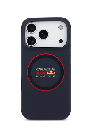 Apple Uyumlu iPhone 17 Pro Max  Kılıf Redbull Lisanslı M-safeli Kırmızı Halka Ve Logo Silikon Kapak Laciver Lacivert