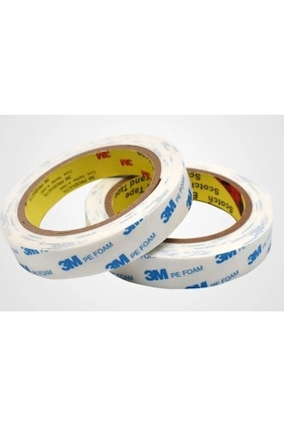 Güçlü Çift Taraflı Köpük Bant Beyaz - 15 mm Genişlik - 10 metre