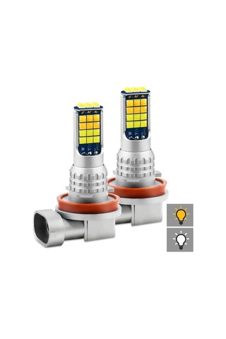 Didadodo 2 Adet V6 H11 Dc9-36v 30w 3000lm Ip65 Araba Led Çift Renkli Sis Lambası 30leds Smd-2525 Renkli Aydınlatma Lamba Diğer