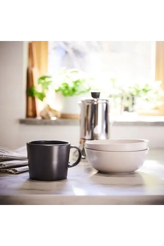 Sumuhome Dınera Mat Sırlı Çömlek Kupa Koyu Gri 30 Cl Koyu Gri