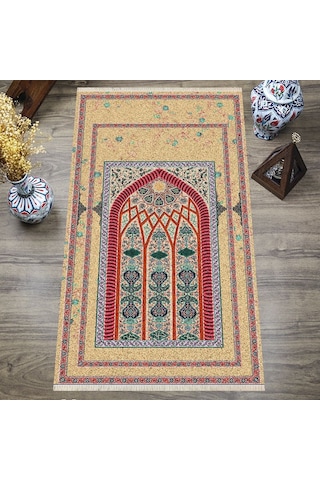 Dijital Baskılı, Yıkanabilir, Yumuşak Dokulu Çocuk Ve Yetişkin Seccade S-dot-sn-068 Kırmızı