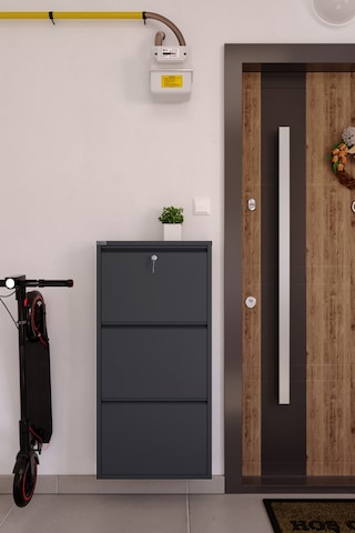 Ceha Kilitli 3'lü Metal Ayakkabılık - Antrasit K.AYK-3 /AB7024/KL