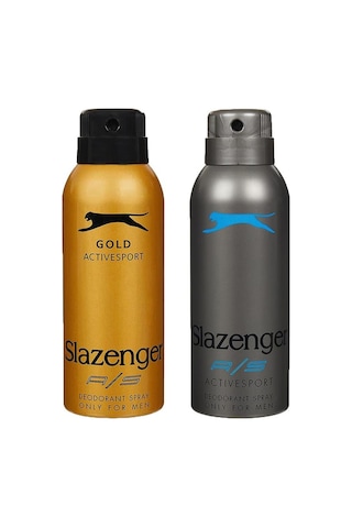 Slazenger Activesport Gold + Mavi Erkek Sprey Deodorant 2 x 150 ML