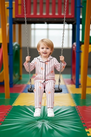Ersefa Sevimli Ayıcık Baskılı Yumuşak Erkek Çocuk Pijama Takımı Kaliteli Pudra