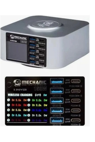 Mechanic X-power 10 Portlu Kablosuz Dijital Ekranlı 150w Usb Şarj