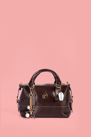 Westbag Kadın Parlak Rugan Deri Star Charm Detaylı El Ve Omuz Askılı Çanta Kahverengi