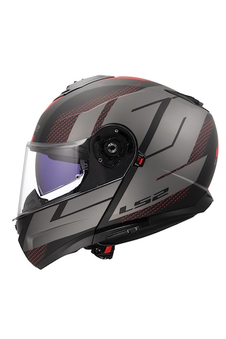Ls2 Strobe 2 Code Mat Siyah-gri Çene Açılır Motosiklet Kaskı Gri