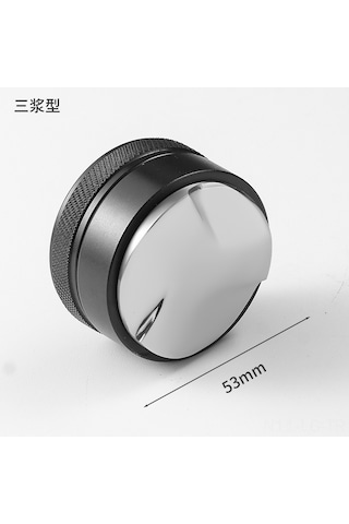 Leezsing Paslanmaz Çelik Kahve Tozu Dağıtıcı Ve Tamperi, 49/51/53/58mm, Düz Tabanlı, Üç Kanatlı, Dişli Taban Lacivert