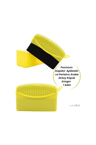 Premium Kapaklı Lastik Aplikatörü Ve Parlatıcı - Araba Detay Köpük Sünger İle Tekerlek Parlatma 1 Adet