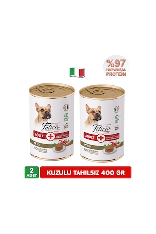 %97 Proteinli Tahılsız Kuzulu Ezme Yetişkin Küçük Irk Köpek Konserve Maması 400 Gr X 2 Adet