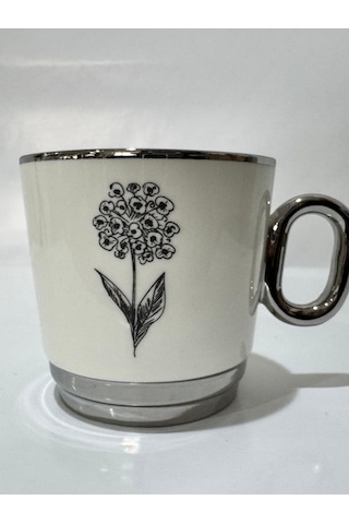 Acar Adora Kupa Gri Çiçek Desen Karma Desen Çok Renkli