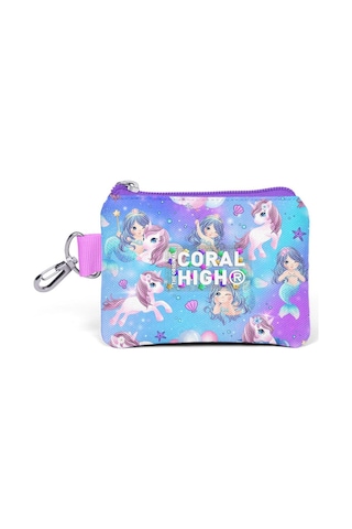 Coral High Kids Mor Pembe Unicorn Deniz Kızı Desenli Bozuk Para Çantası 21916