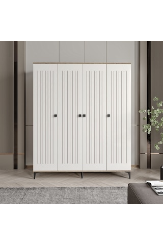 Afilli Arya 4 Kapaklı Tamamı Mdf Gardrop