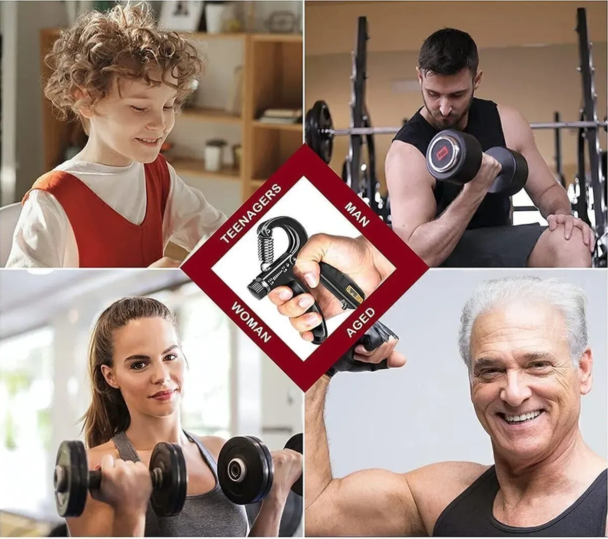 Mucit Home Orijinal Sayaçlı El Yayı 60 Kg - 5 Kg Ayarlanabilir 1 Adet El Yayı Bilek Kas Güçlendirici Siyah
