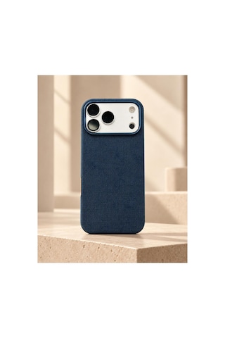 Phone 17 Pro Max Uyumlu Dokulu Kumaş Kılıf Kamera Korumalı Şık Tasarım Ocean Blue - 936004039 Ocean Blue