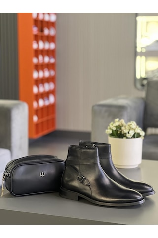 Lfr-p8001 Derı Merdane Deri Bot Siyah Siyah