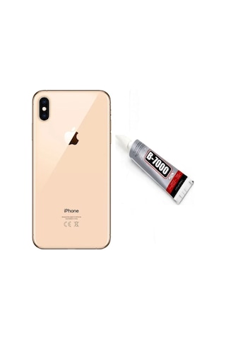 Apple iPhone Uyumlu  Xs Max Arka Pil Kapağı Ve Yapıştıcı Altın