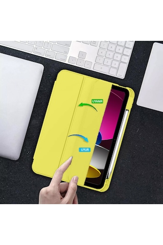 Apple Uyumlu iPad 11.nesil 11 İnç 2025 Kılıf Premium Kalem Bölmeli Uyku Modlu Kapaklı Smart Case Kapaklı Kılıf