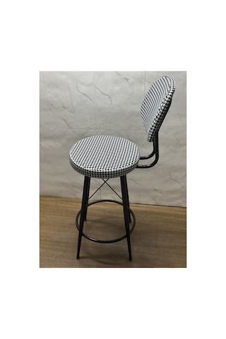 Has Bar Sandalyesi Kazayağı Renk 75 Cm Siyah 100 Cm İle 110 Cm Arası Olan Ada & Masalara Uygundur Beyaz