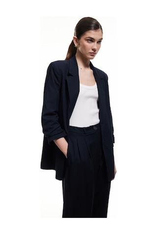 Koton Düğmeli Viskon Karışımlı Cep Detaylı Spor Blazer Ceket Lacivert 5spk10004uw Lacivert