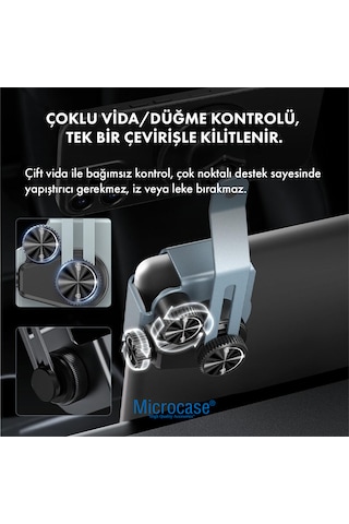 Microcase Araç İçi Multimedya Ekran Yanı Magsafe Uyumlu Güçlü Manyetik Telefon Tutucu, Teleskobik Ayarlanabilir-al5828 Gümüş